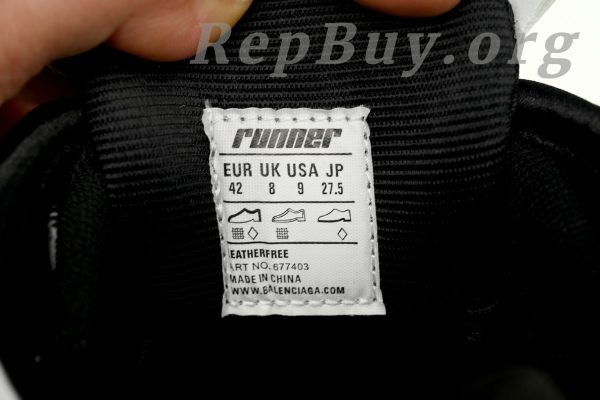 Balenciaga Runner Black White 677403W3RB29010 - 图片 8