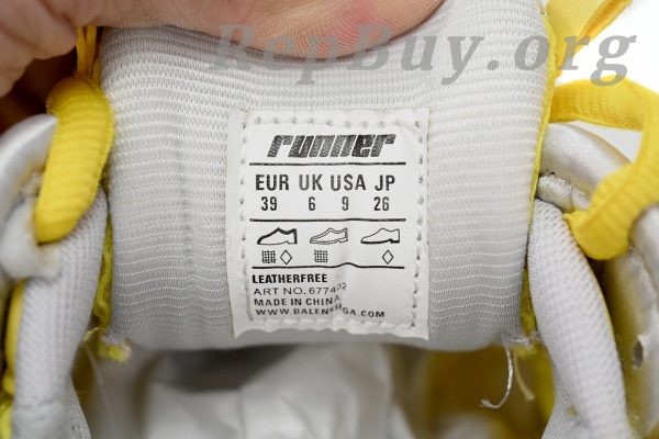 Balenciaga Runner Black Yellow 677402 W2RD3 0510 - 图片 6