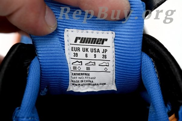 Balenciaga Runner Blue Orange Black 677402 W3RB2 1120 - 图片 8