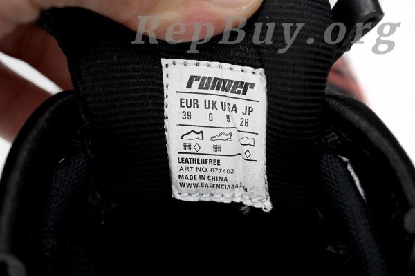 Balenciaga Runner Graffiti Black Red 677402 W3RB1 0102 - 图片 8