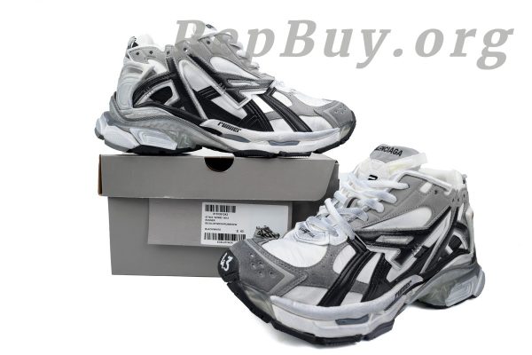Balenciaga Runner Gray White Black 677402 W3RB2 9012 - 图片 12