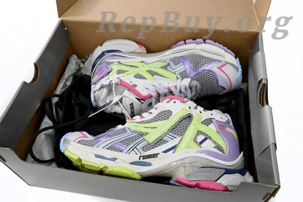 Balenciaga Runner replica, high quality Balenciaga copy, best fake Balenciaga shoes, premium replica sneakers, Balenciaga Runner Leather Free Grey, Light Purple Neon Yellow White shoes, 677402 W3RH5 0308 replica, top tier fake sneakers, luxury replica shoes, designer copy sneakers