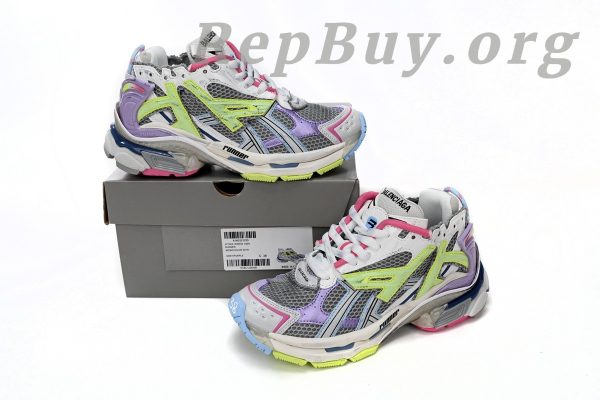 Balenciaga Runner replica, high quality Balenciaga copy, best fake Balenciaga shoes, premium replica sneakers, Balenciaga Runner Leather Free Grey, Light Purple Neon Yellow White shoes, 677402 W3RH5 0308 replica, top tier fake sneakers, luxury replica shoes, designer copy sneakers