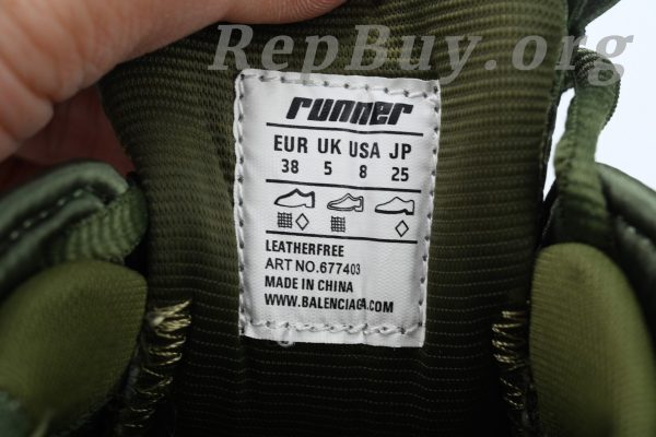 Balenciaga Runner Sneaker Dark Green 677403 W3RB1 3031 - 图片 7