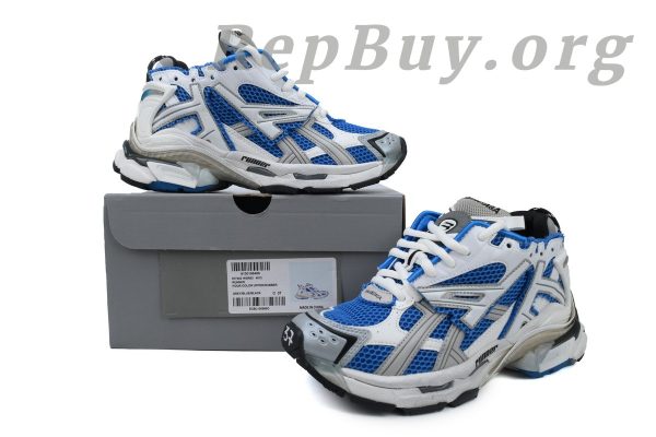 Balenciaga Runner Sneaker White Blue 677403 W3RB3 4912 - 图片 12