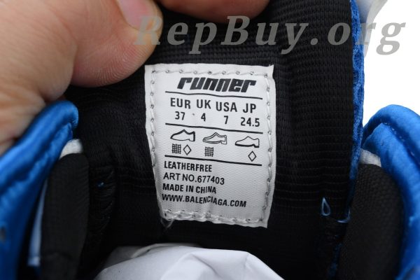 Balenciaga Runner Sneaker White Blue 677403 W3RB3 4912 - 图片 8