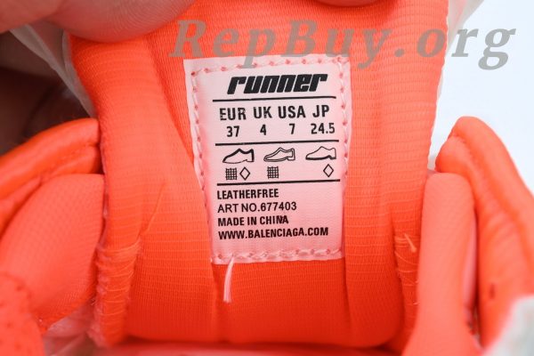 Balenciaga Runner Sneaker White Fluo Orange 677403 W3RBM 2013 - 图片 8