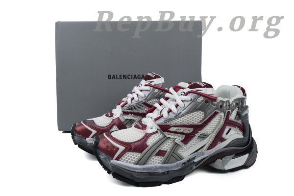 Balenciaga Runner Sneaker White Wine Red 677403 W3RB3 9069 - 图片 12