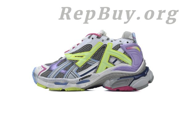 Balenciaga Runner Sneaker White Yellow Purple 677403 W3RBB 9069