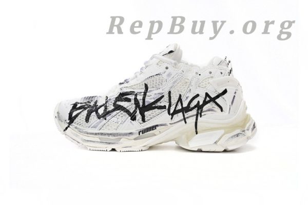 Balenciaga Runner White And Black Characters 677402 W3RBQ 9010