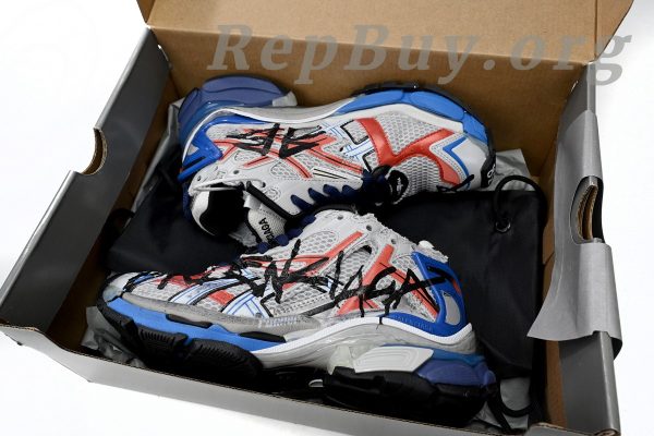 Balenciaga Runner White And Blue Printing 677402 W3RB6 1264 - 图片 12