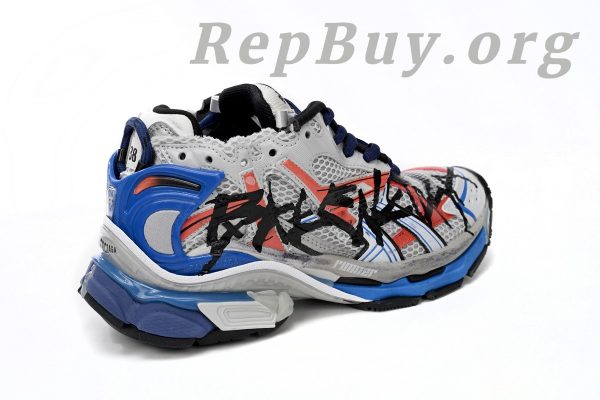 Balenciaga Runner White And Blue Printing 677402 W3RB6 1264 - 图片 5