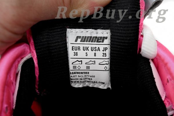 Balenciaga Runner White Fluo Pink 677402 W3RBN 9155 - 图片 8