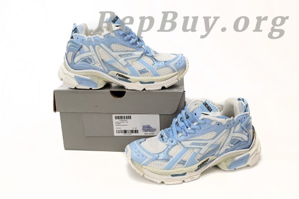 Balenciaga Runner White Light Blue 677402 W3RB2 9744 - 图片 14