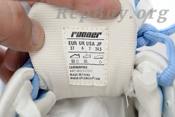 Balenciaga Runner White Light Blue 677402 W3RB2 9744 - 图片 9