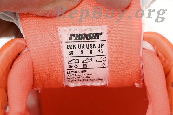 Balenciaga Runner White Orange 677402 W1RB2 2115 - 图片 10
