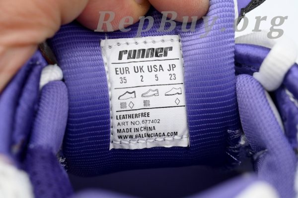 Balenciaga Runner White Purple 677402 W3RB2 5901 - 图片 8