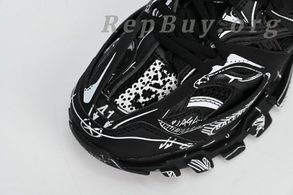 Balenciaga Track Tess S.Black Black-And-White Painting 542023 W3SR2 2315 - Image 6
