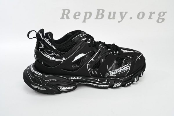 Balenciaga Track Tess S.Black Black-And-White Painting 542023 W3SR2 2315 - Image 9