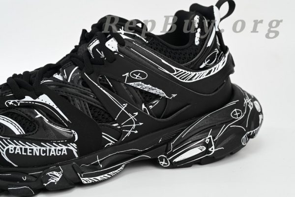 Balenciaga Track Tess S.Black Black-And-White Painting 542023 W3SR2 2315 - Image 8