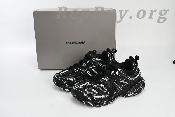 Balenciaga Track Tess S.Black Black-And-White Painting 542023 W3SR2 2315 - Image 15