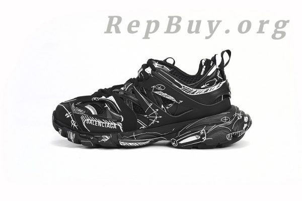 Balenciaga Track Tess S.Black Black-And-White Painting 542023 W3SR2 2315