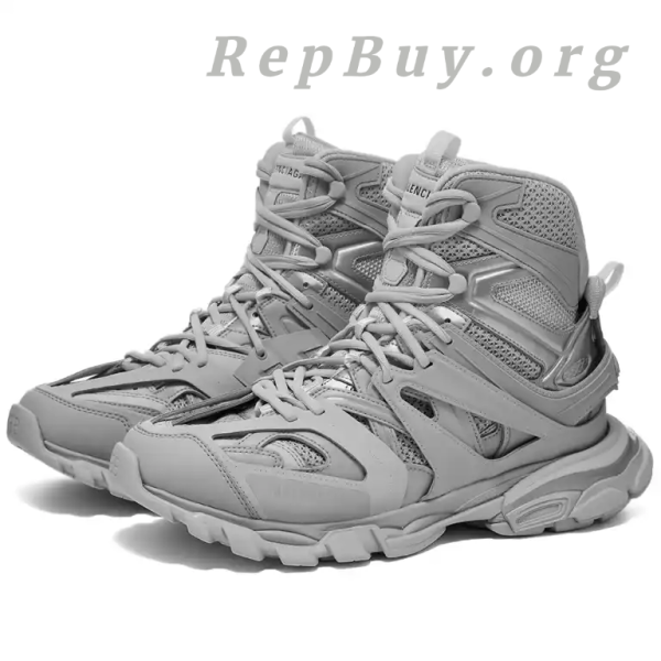 Balenciaga Track Hike Boots Grey, high quality replica Balenciaga boots, best copy Balenciaga Track Hike, 1:1 replica designer shoes, top quality grey Balenciaga boots, luxury replica footwear, perfect clone Balenciaga boots, premium imitation Track Hike Boots