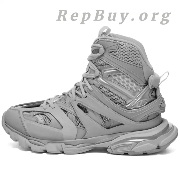 Balenciaga Track Hike Boots Grey, high quality replica Balenciaga boots, best copy Balenciaga Track Hike, 1:1 replica designer shoes, top quality grey Balenciaga boots, luxury replica footwear, perfect clone Balenciaga boots, premium imitation Track Hike Boots