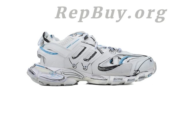 Balenciaga Track Sneaker 'White Blue' 542023 W3SRA 9014 - Image 2