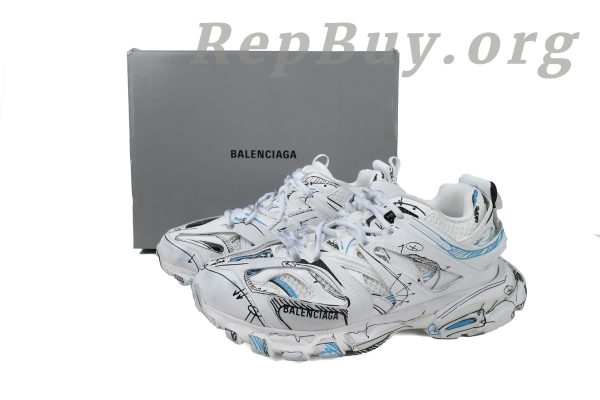 Balenciaga Track Sneaker 'White Blue' 542023 W3SRA 9014 - Image 10