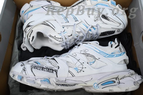 Balenciaga Track Sneaker 'White Blue' 542023 W3SRA 9014 - Image 11