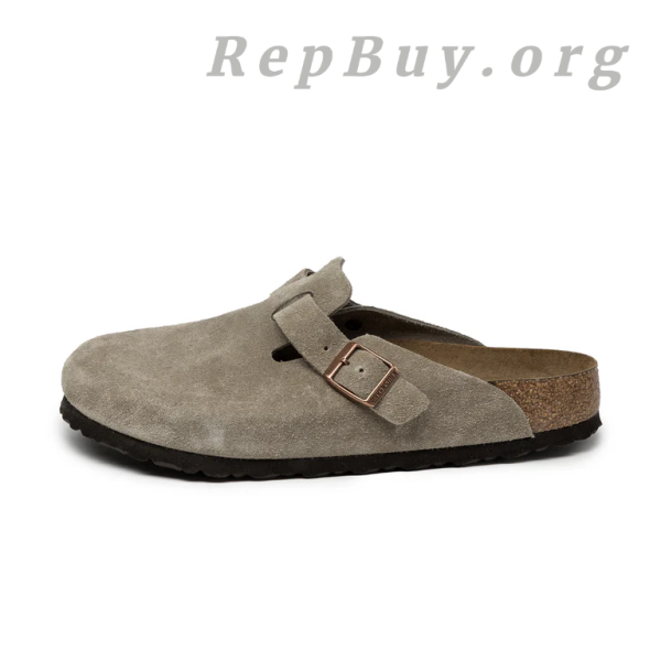 Birken Boston Soft Footbed Suede Leather - Taupe