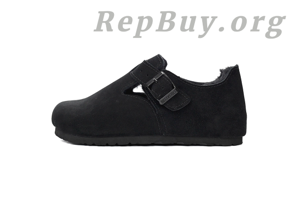 Birkenstock London Shearling Suede Leather Black 1014960