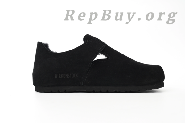 Birkenstock London Shearling Suede Leather Black 1014960 - 图片 2