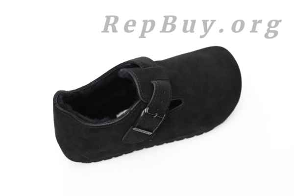 Birkenstock London Shearling Suede Leather Black 1014960 - 图片 3