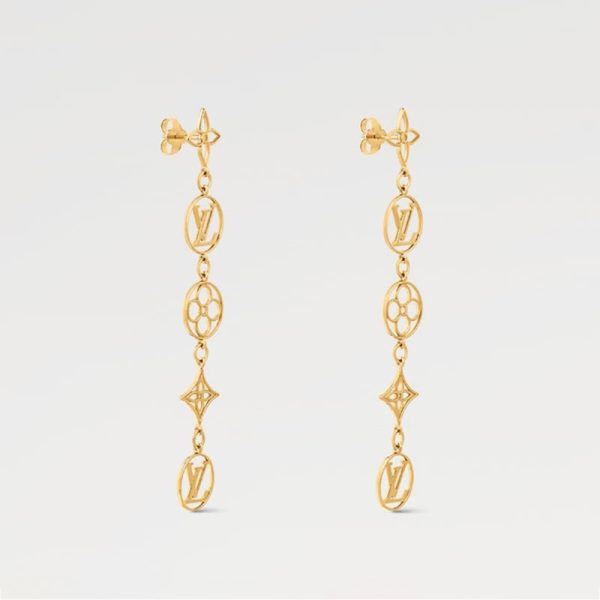 18K Louis Lace Long Earrings - 图片 3