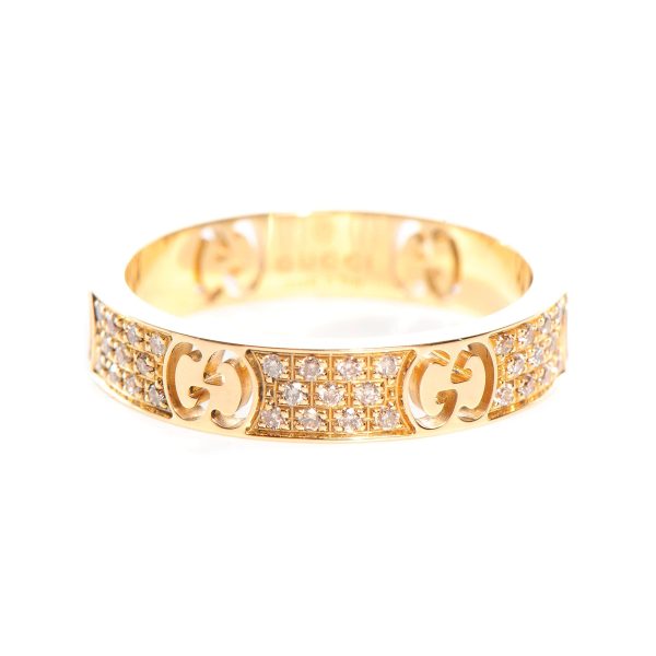 18K Double G Icon Full Diamonds Ring