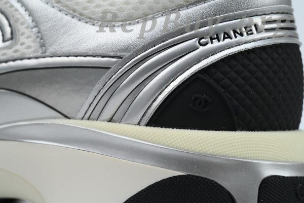 Chanel CC Logo Sneaker Black Silver - 图片 5