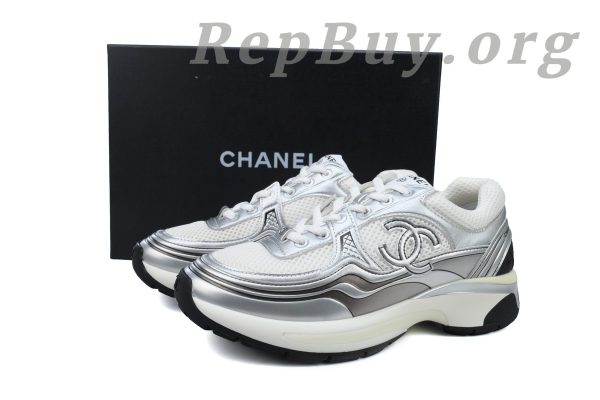 Chanel CC Logo Sneaker Black Silver - 图片 11
