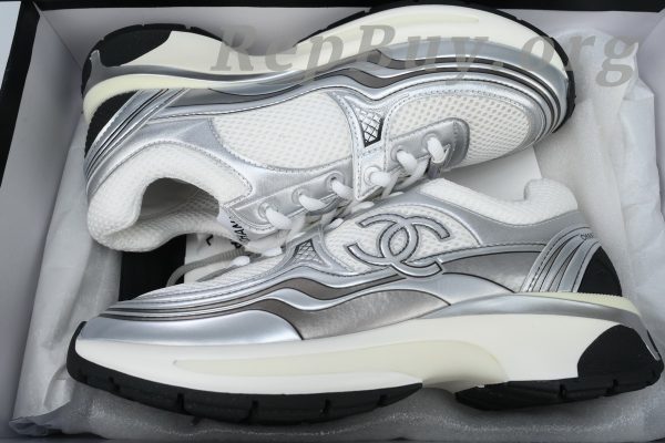 Chanel CC Logo Sneaker Black Silver - 图片 12