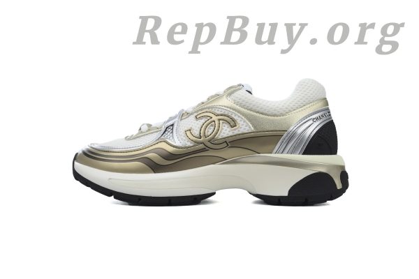 Chanel CC Logo Sneaker Khaki