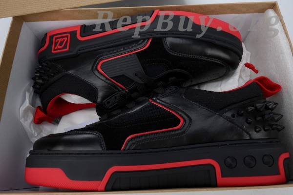 Christian Louboutin Astroloubi Sneakers Calf Leather And Suede Black Men 3230886H358 - 图片 9