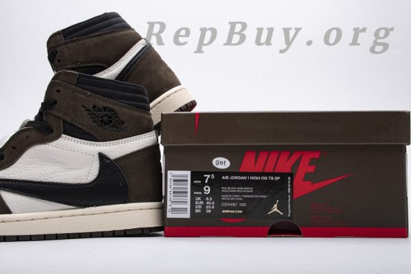 Top Version Travis Scott x Air Jordan 1 High OG TS SP CD4487-100 - 图片 24