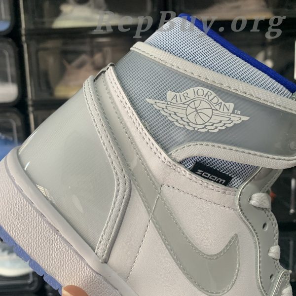 Top Version Air Jordan 1 Retro High Zoom White Racer Blue CK6637-104 - Image 7