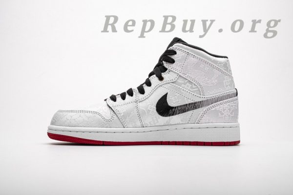Top Version Edison Chen x Air Jordan 1 Mid SE “Fearless CU2804-100 - Image 2