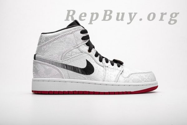 Top Version Edison Chen x Air Jordan 1 Mid SE “Fearless CU2804-100 - Image 3