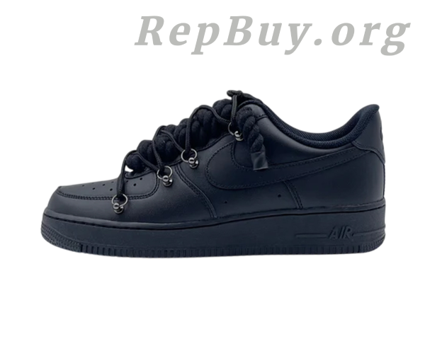 Top Version Nike Air Force 1 Low Triple Black, High Quality Replica Nike Air Force 1, Best Copy AF1 Sneakers, Double Laces Black Shoes, 1:1 Replica Nike Shoes, Premium Replica Sneakers, Nike AF1 Low Triple Black Reps