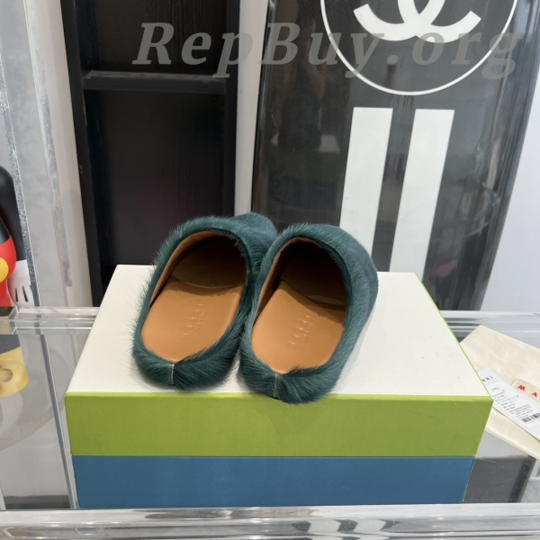 Marni Green LONG-HAIR CALFSKIN FUSSBETT SABOT Slide Green PB SBMS004601P4122 - 图片 8