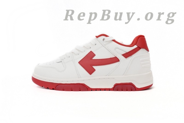 Top Version OFF-WHITE Out Of Office "OOO" Low Tops White Red OMIA189S22LEA0010125 - Image 2