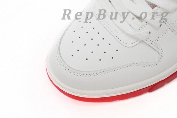 Top Version OFF-WHITE Out Of Office "OOO" Low Tops White Red OMIA189S22LEA0010125 - Image 6